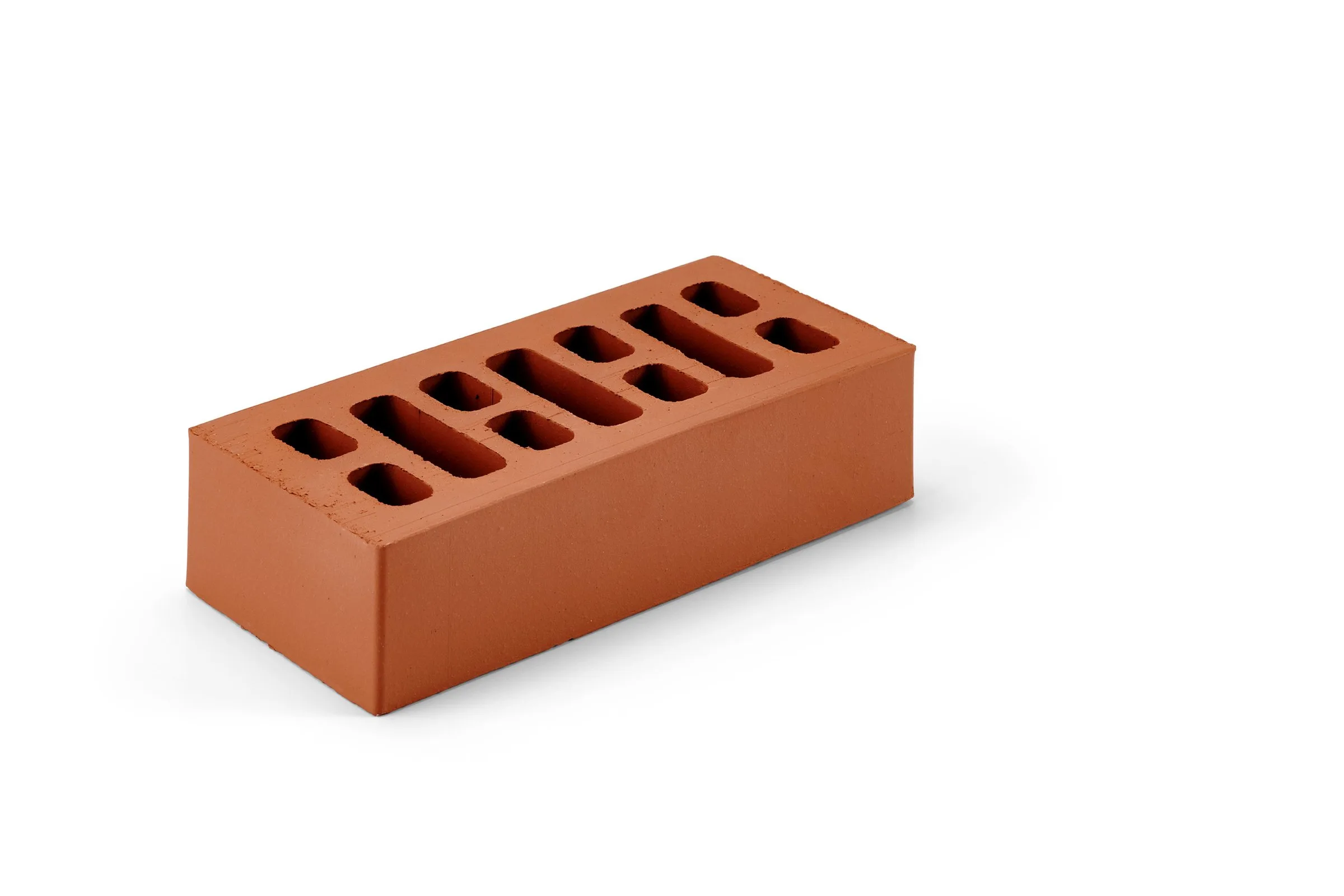 Ladrillo Klinker perforado rojo liso